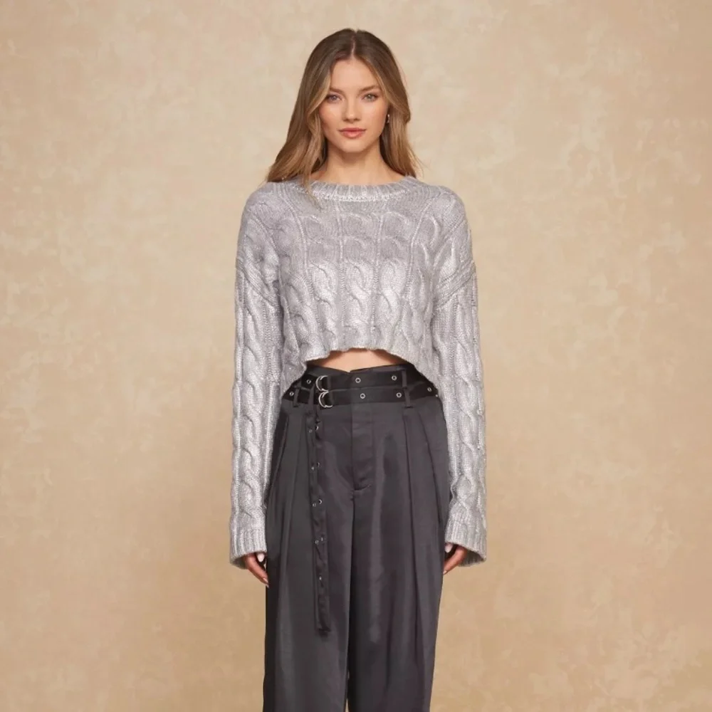 NWT Noli shop metallic silver sweater - Picture 3 of 10